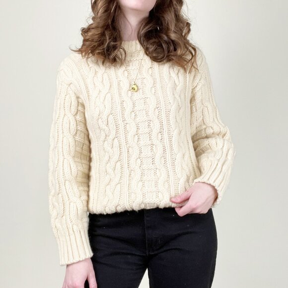 Vintage Irish Aran Fisherman Sweater Cable Knit Ireland Old Money Quiet Luxury - Picture 2 of 8